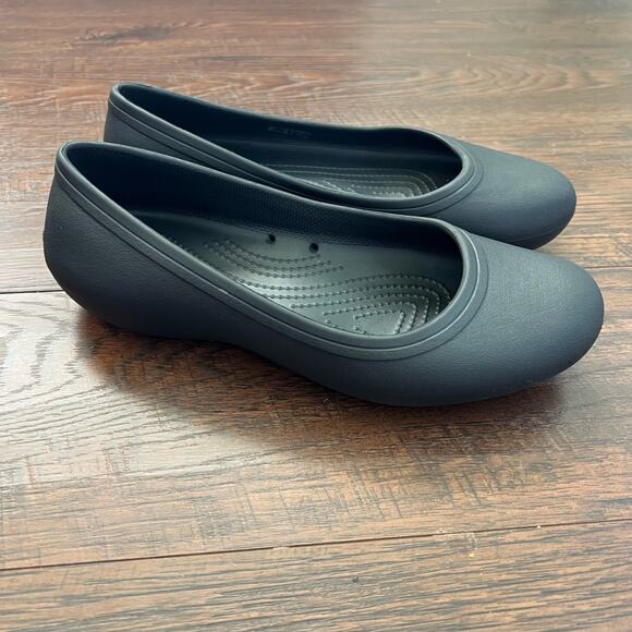 Crocs Black Classic Ballet Slip On Flats Comfort Womens Size 9 - Picture 5 of 9